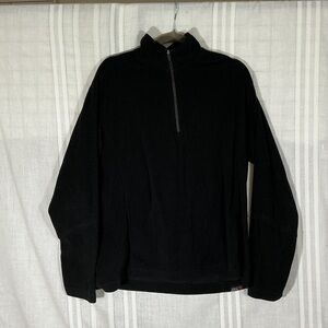 Lands' End Black Men's Half-Zip Fleece Pullover